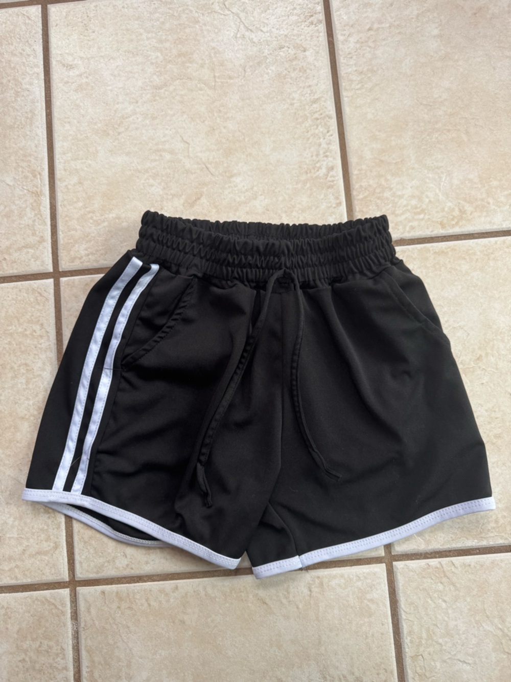 iHeartRaves Black Athletic Shorts with White Trim
